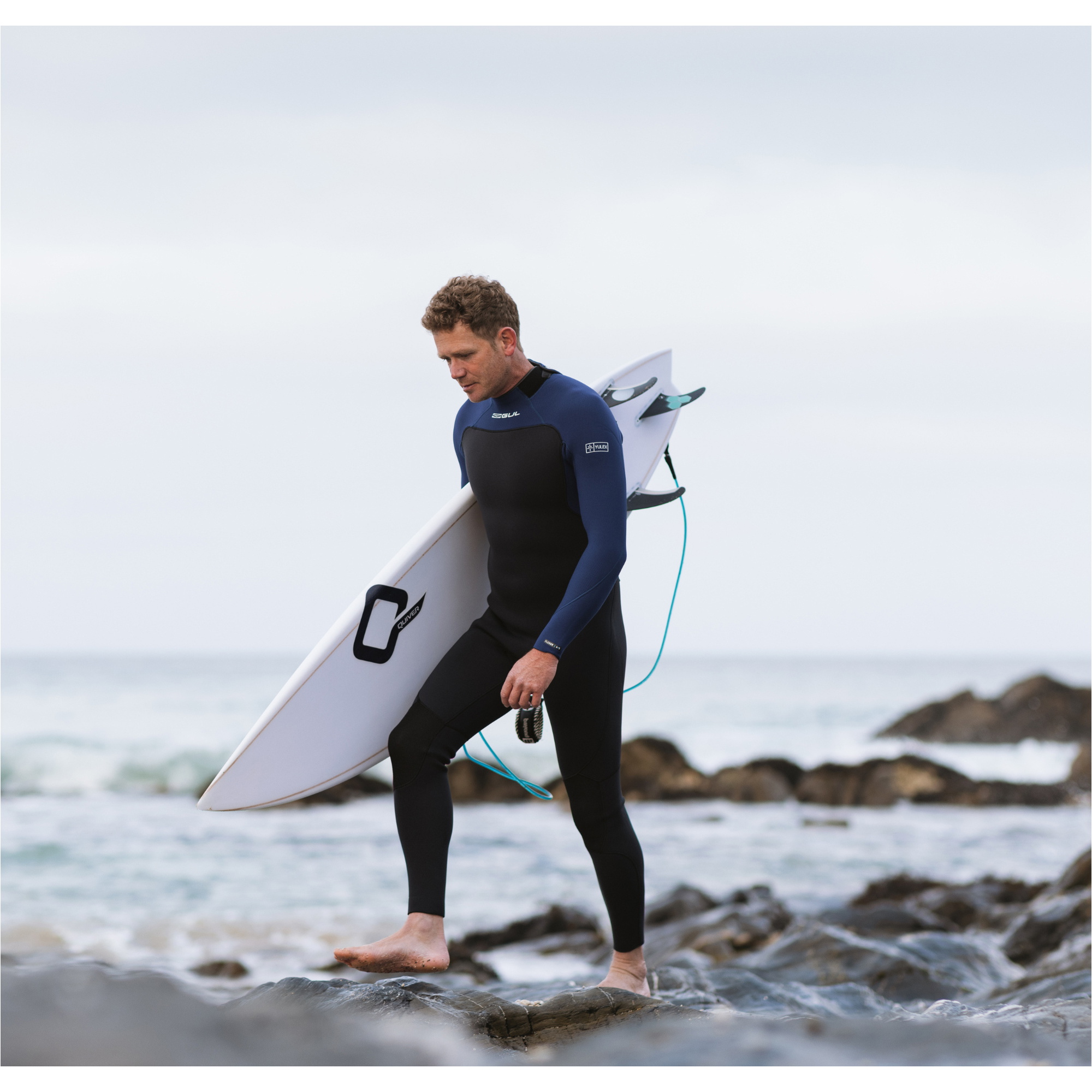 2026 Gul Mens Yulex Flexor 4/3mm Back Zip Wetsuit FX1217 - Black / Blue